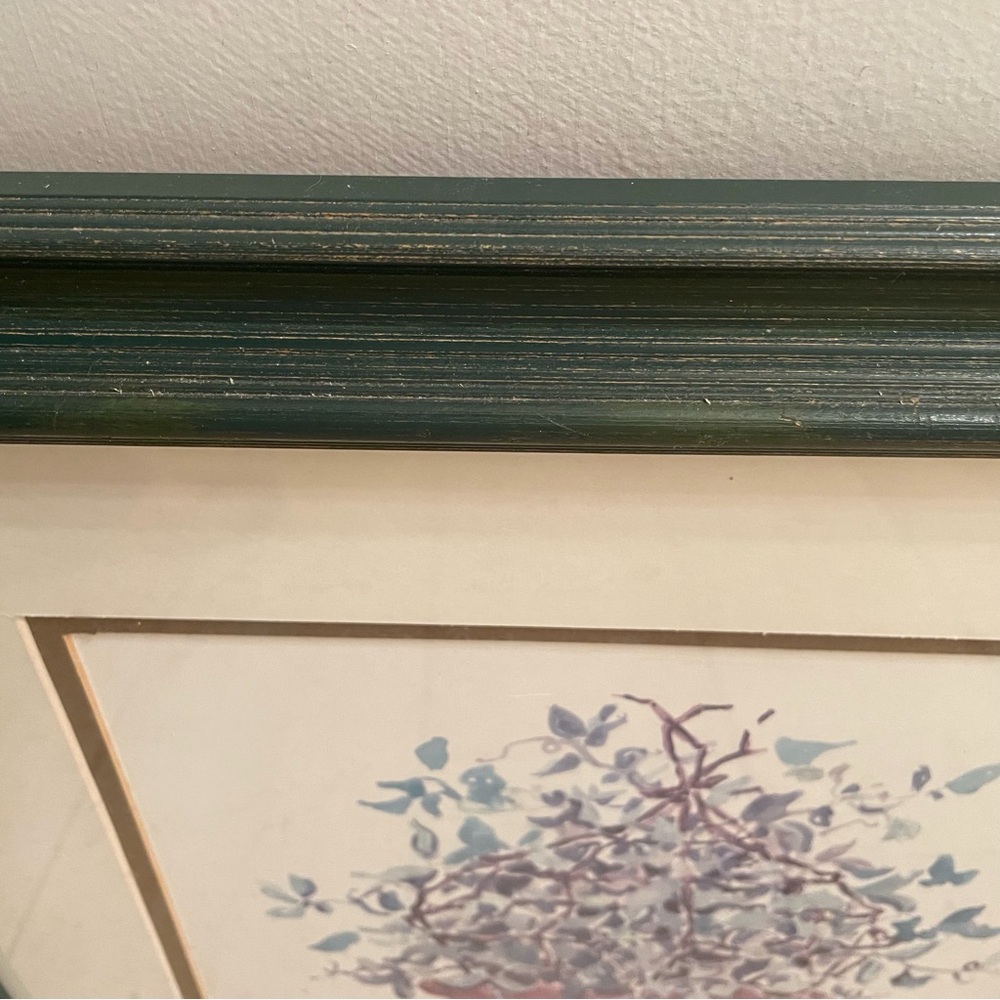Vintage Flower & Vase Motif Framed Painting with Back Hanging Hook - Picture 2 of 3